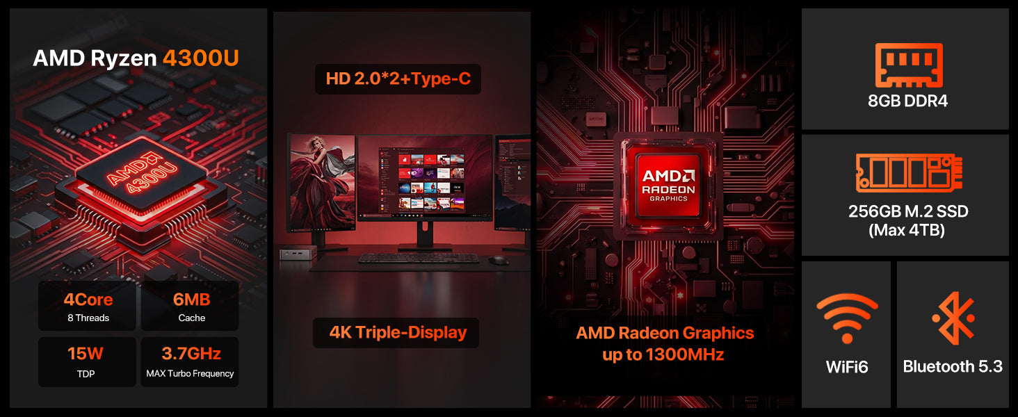 PELADN WO5 AMD RYZEN 4300U MINI PC