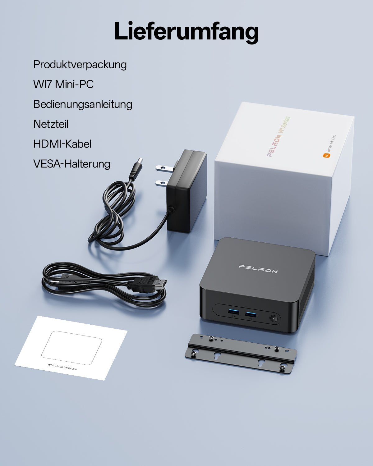 PELADN Wi7 7505 Mini PC 16GB RAM 512GB SSD Mini Computer für Business Office