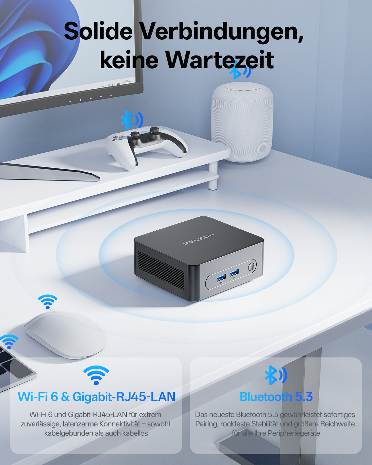 PELADN Wi7 7505 Mini PC 16GB RAM 512GB SSD Mini Computer für Business Office
