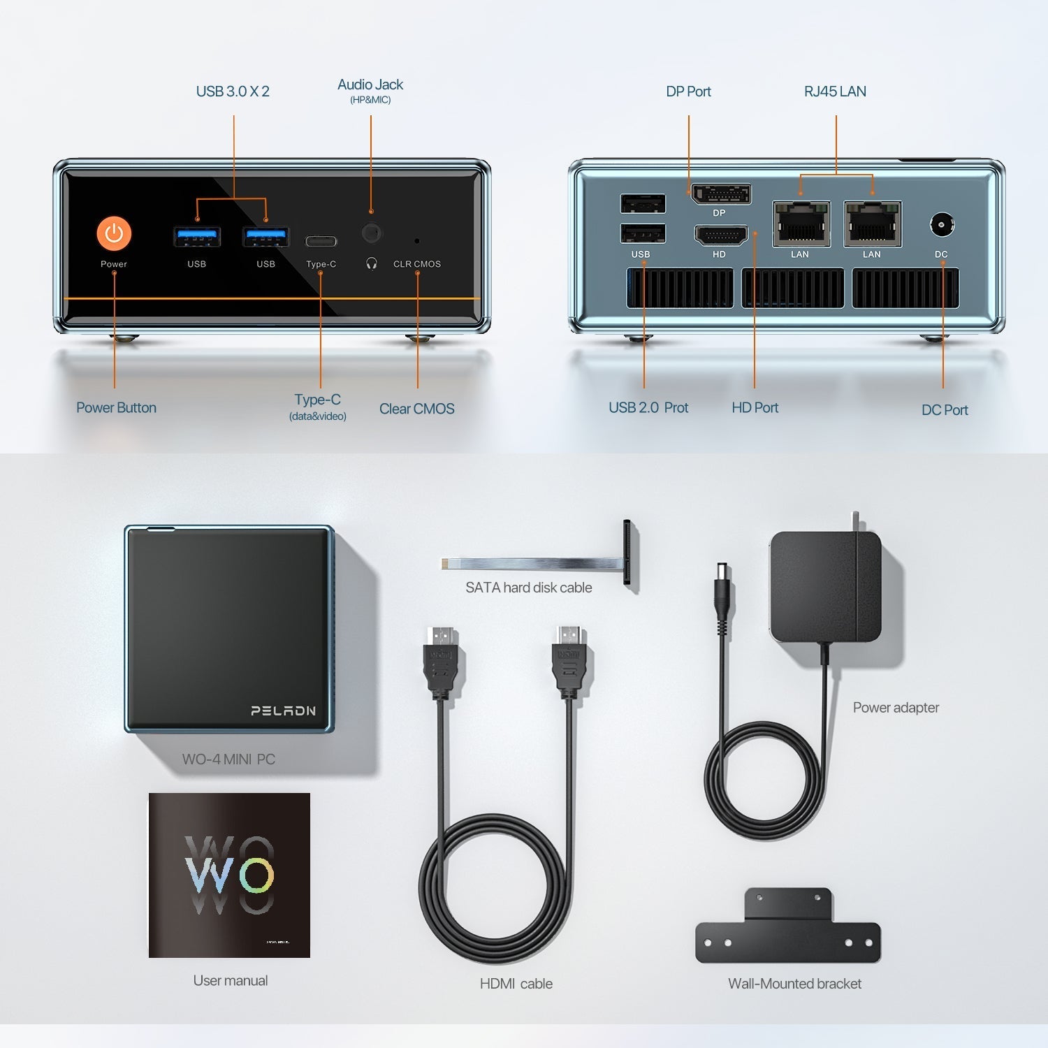 PELADN WO4 Mini PC Ryzen 5 5500U